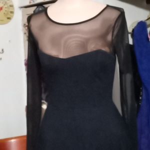 Forever 21 🖤 black sexy  sheer midi  dress Size Small.